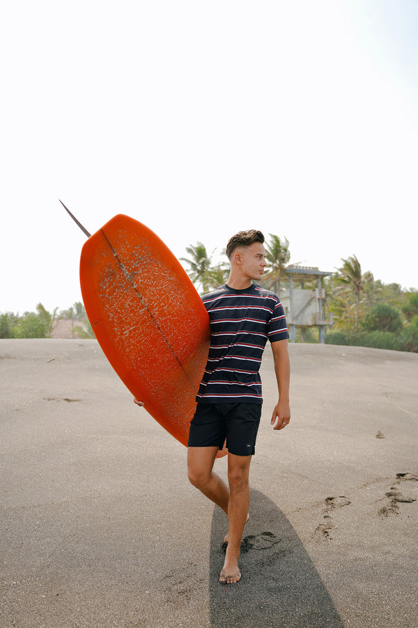 Moskav Hebburn Black Stripe Tee