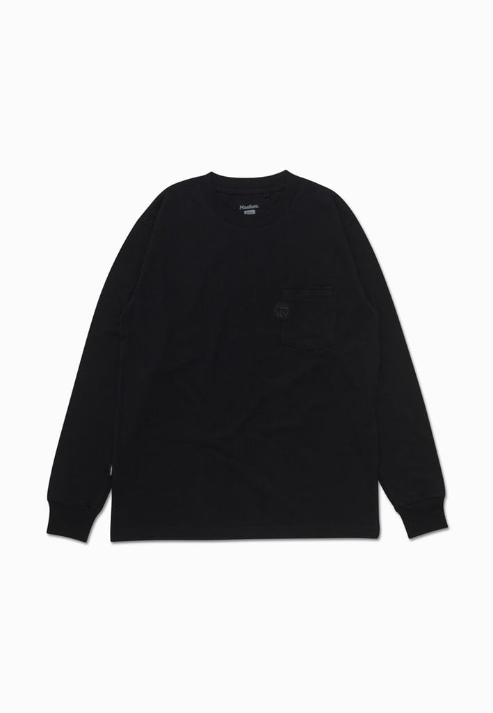 Moskav Signature Black Double Pocket Long Sleeve Tee