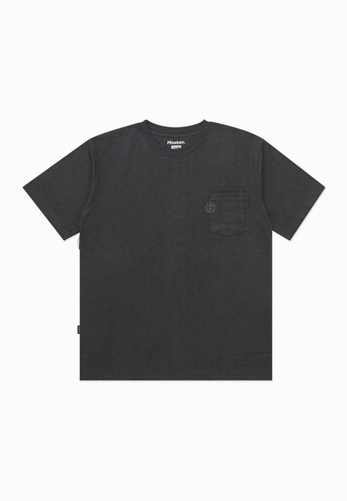 Moskav Short Signature Dark Grey Double Pocket Tee