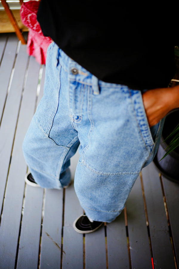 Moskav Japanese Double Knee Blue Wash Pants