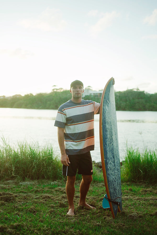 Moskav Sundown Navy Stripe Tee