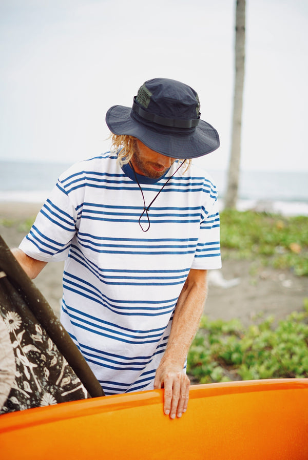 Moskav Toney Blue White Stripe Tee