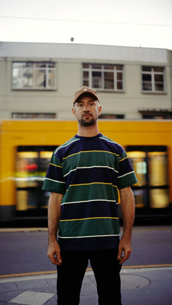 Moskav Hayton Green Stripe Tee