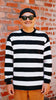 Moskav Cave Black White Stripe Long Sleeve Tee