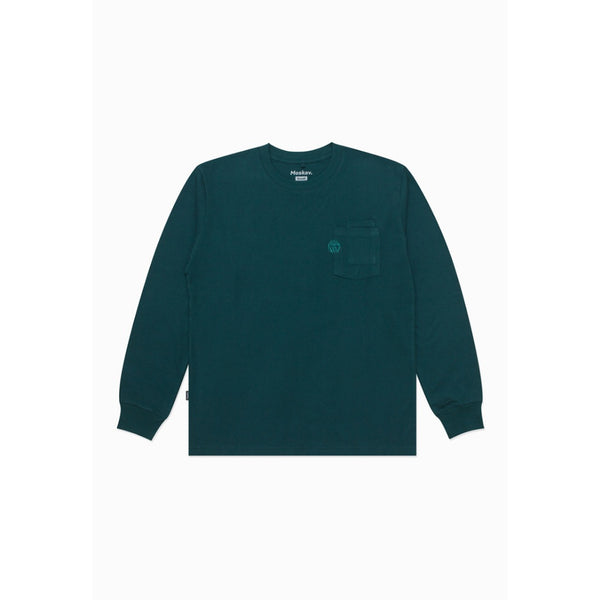 Moskav Signature Green Double Pocket Long Sleeve Tee