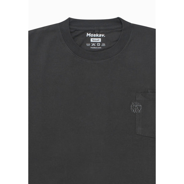 Moskav Signature Dark Grey Double Pocket Long Sleeve Tee