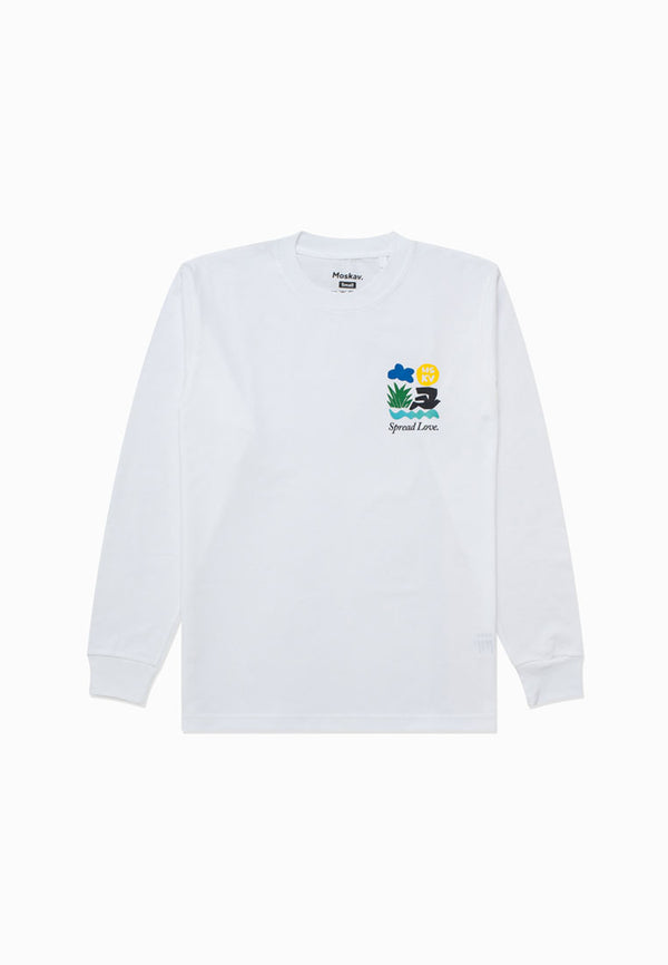 MOSKAV SPREAD LOVE WHITE LONG SLEEVE TEE