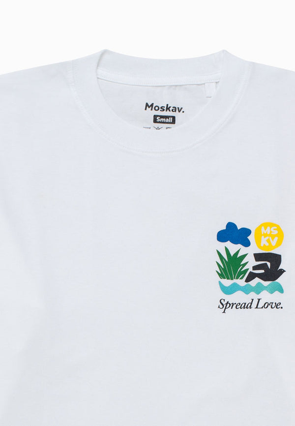 MOSKAV SPREAD LOVE WHITE LONG SLEEVE TEE