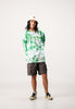 LEAVES & TREES TIE DYE GREEN CREWNECK