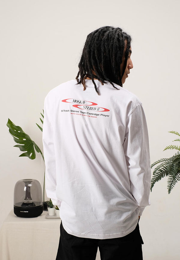 STEREO 8 WHITE LONG SLEVEE TEE