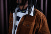 EMPIRE SOLID BROWN CORDUROY TRUCKER SHERPA JACKET