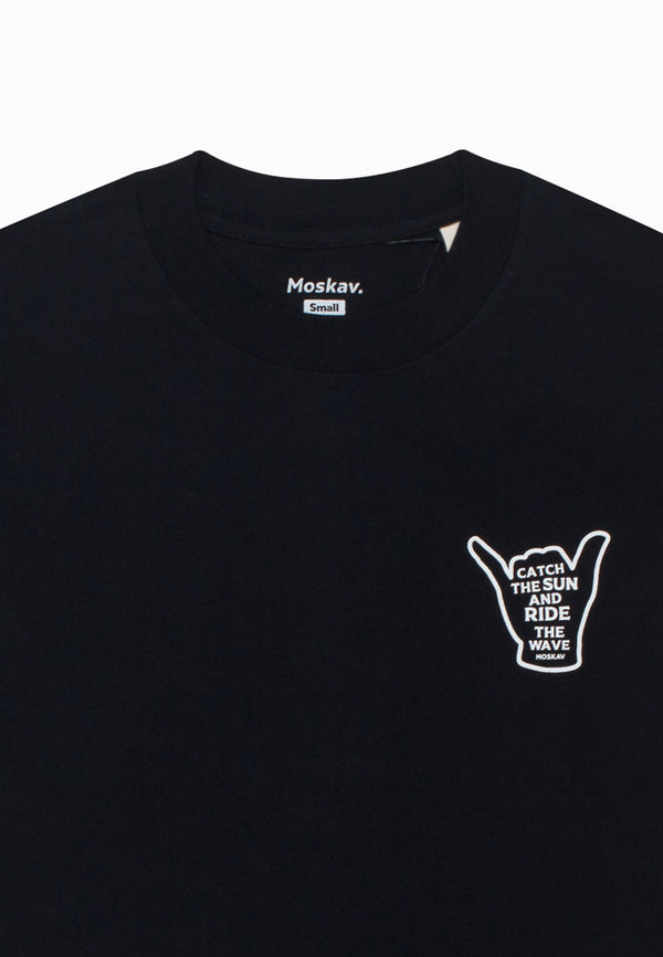 RIDE THE WAVE BLACK TEE
