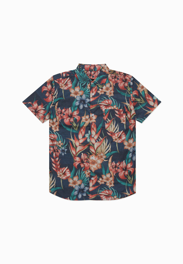 NEIRO NAVY FLORAL PRINT SHIRT