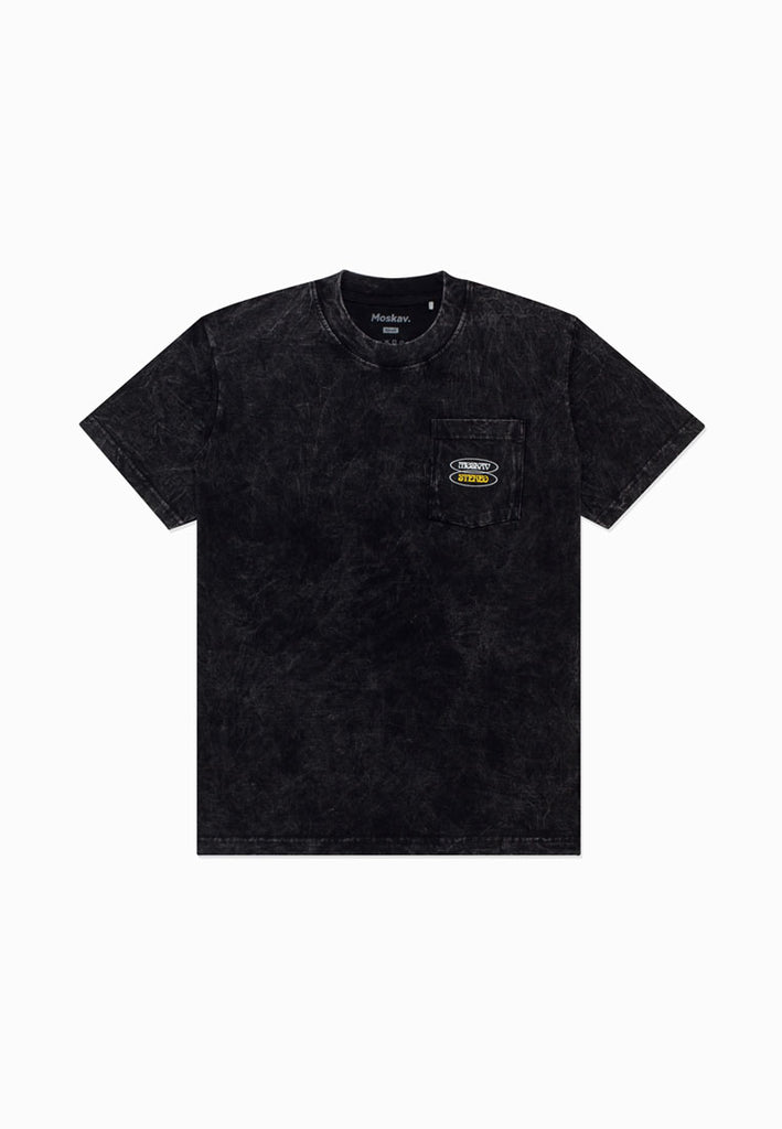 BLACK WASHED MOSKAV STEREO TEE