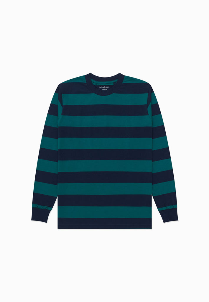 RUSSO GREEN STRIPE LONG SLEEVE TEE