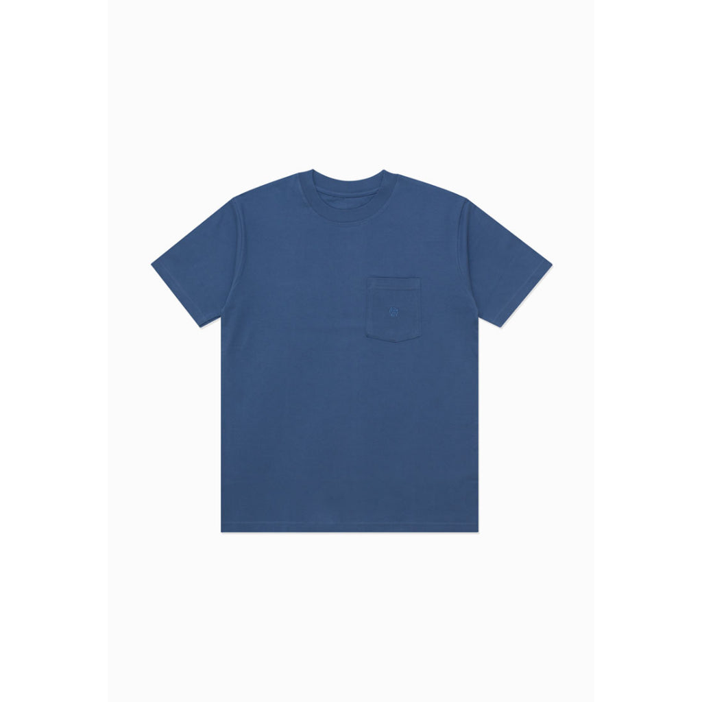 Moskav Round Logo Blue Pocket Tee