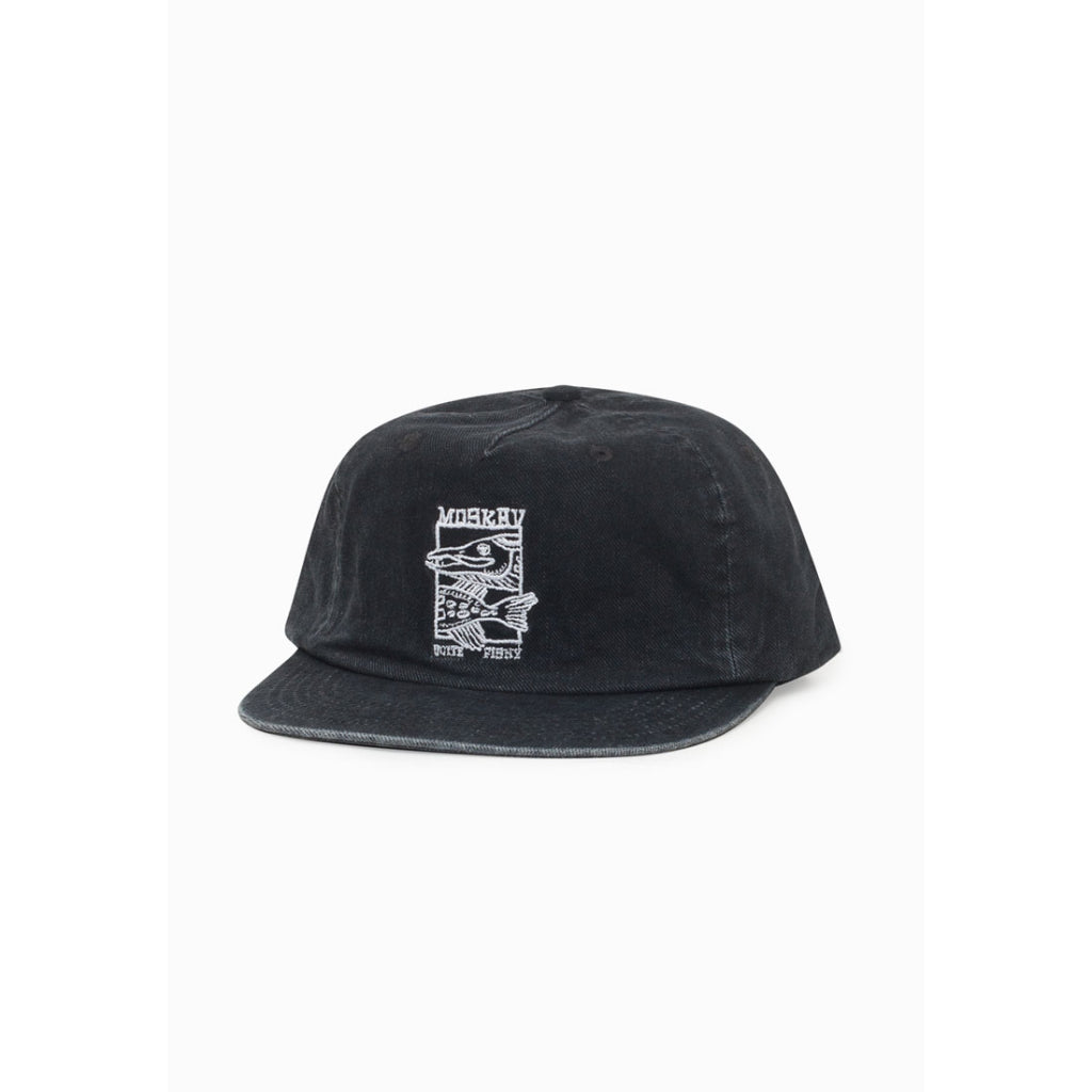 Moskav Quite Fishy Black Wash 6 Panels Hat