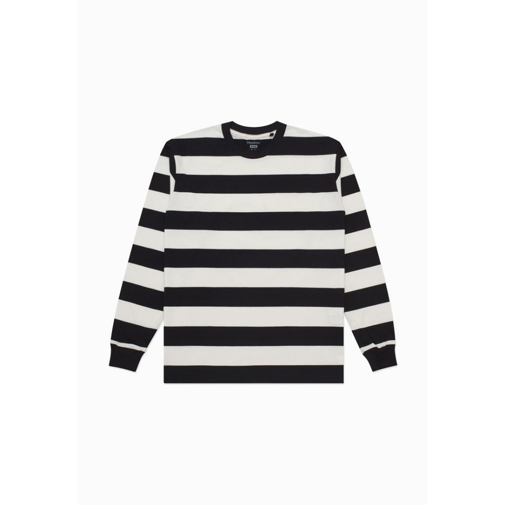Moskav Cave Black White Stripe Long Sleeve Tee