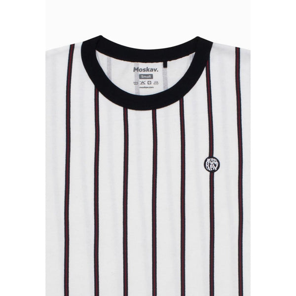 Moskav Weston Ringer White Stripe Tee