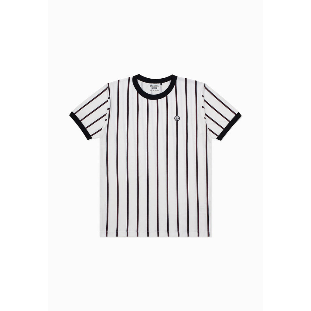 Moskav Weston Ringer White Stripe Tee