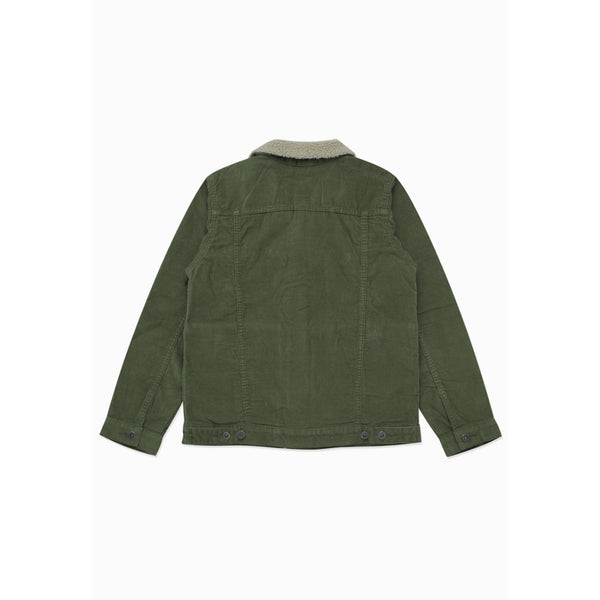 Moskav Empire Olive Corduroy Trucker Sherpa Jacket