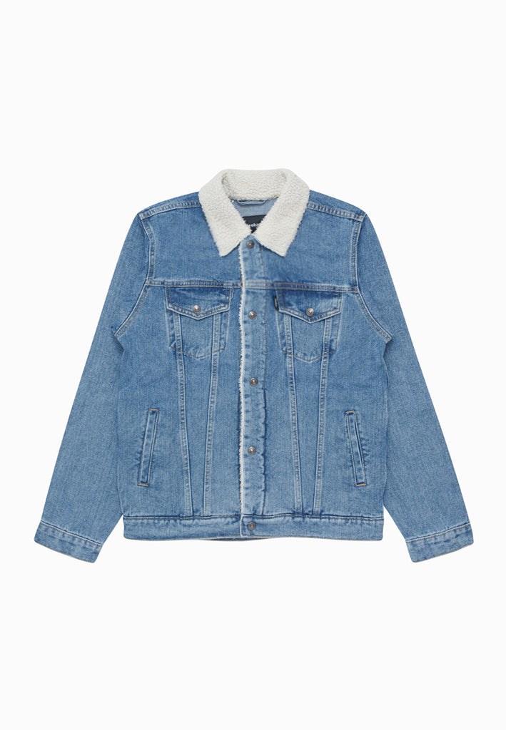 EMPIRE BLUE DENIM TRUCKER SHERPA JACKET