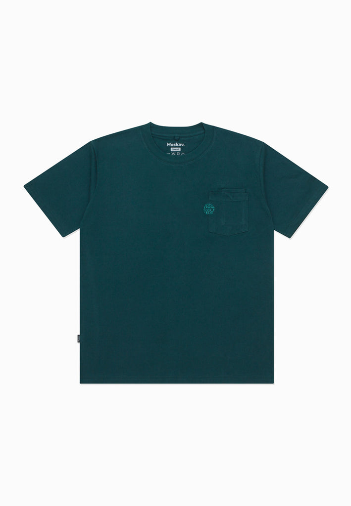 Moskav Short Signature Green Double Pocket Tee