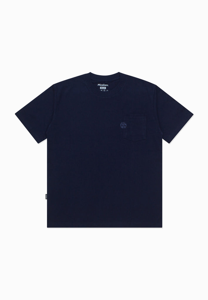 Moskav Short Signature Navy Double Pocket Tee