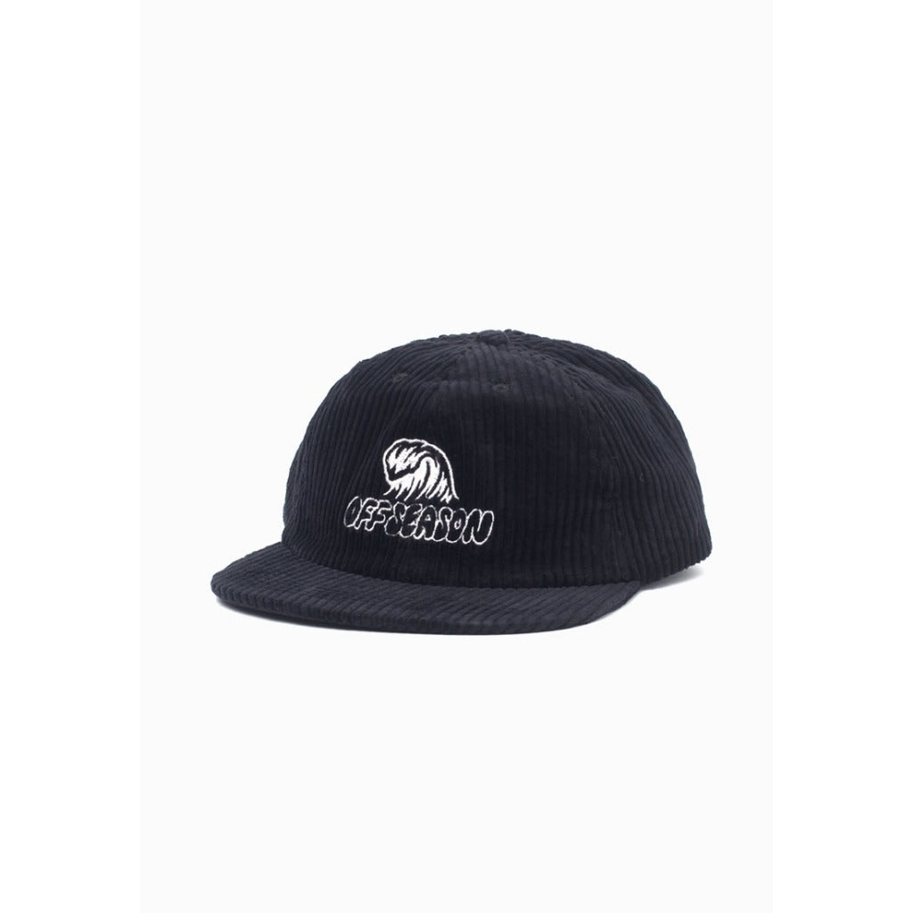 Moskav Off Season Black 5 Panels Snapback Topi Hat