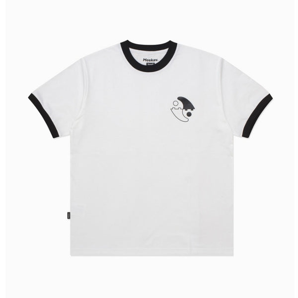 Moskav Fin & Fun White-Black RInger Tee
