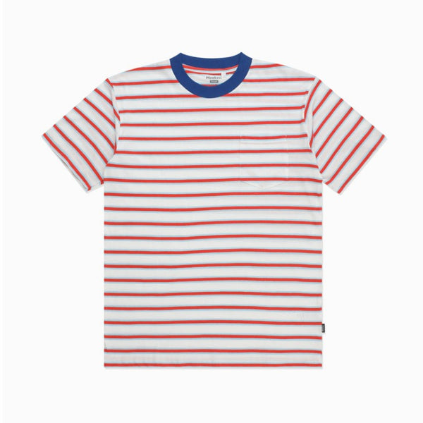 Moskav Ascot Red Blue Stipe Tee