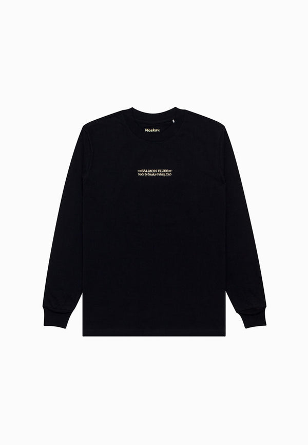 SALMON FLIES BLACK LONG SLEVEE TEE