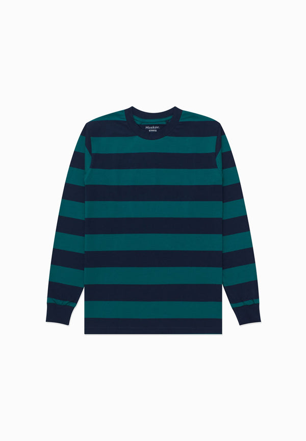 RUSSO GREEN STRIPE LONG SLEEVE TEE